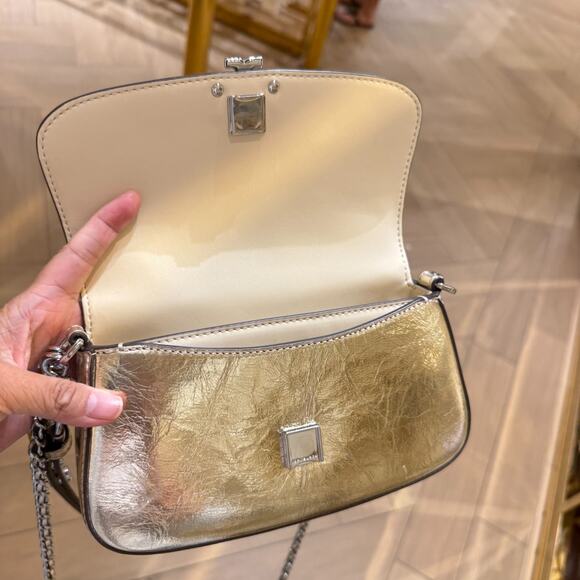 Best Price‼️Tory Burch Britten Convertible Crossbody Bag 153285 Spark Gold $575 - Picture 6 of 9